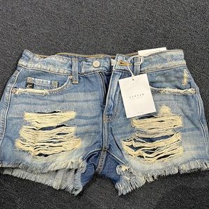 Kancan mid rise distressed shorts